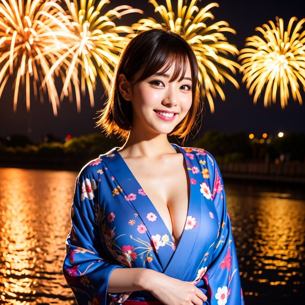 伝統的な花火と美女のコラボ サンプル4ページ目