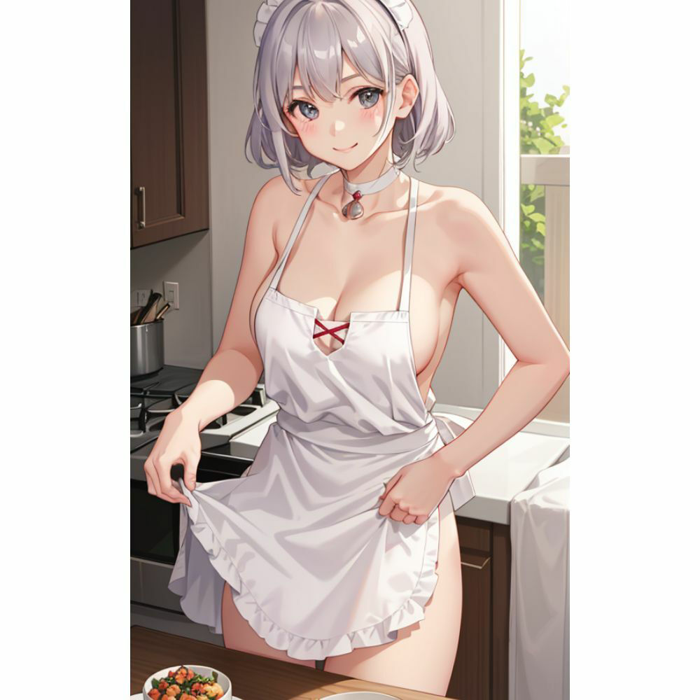 お姉さんが裸エプロンで朝食を作ってくれる サンプル1ページ目