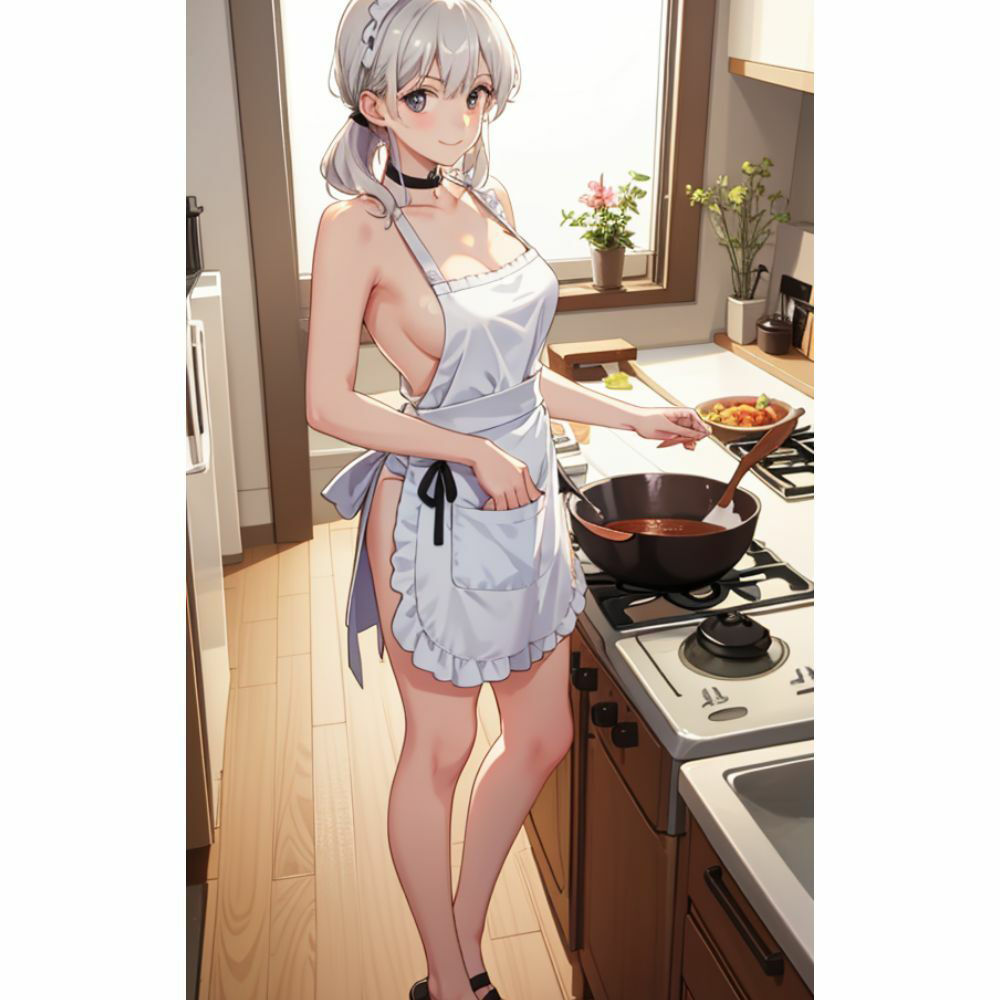 お姉さんが裸エプロンで朝食を作ってくれる サンプル3ページ目
