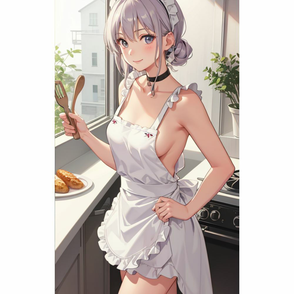 お姉さんが裸エプロンで朝食を作ってくれる サンプル9ページ目