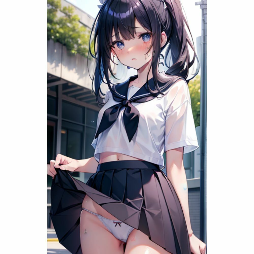 かわいい女の子がスカートをめくってパンツを見せてくれる サンプル2ページ目