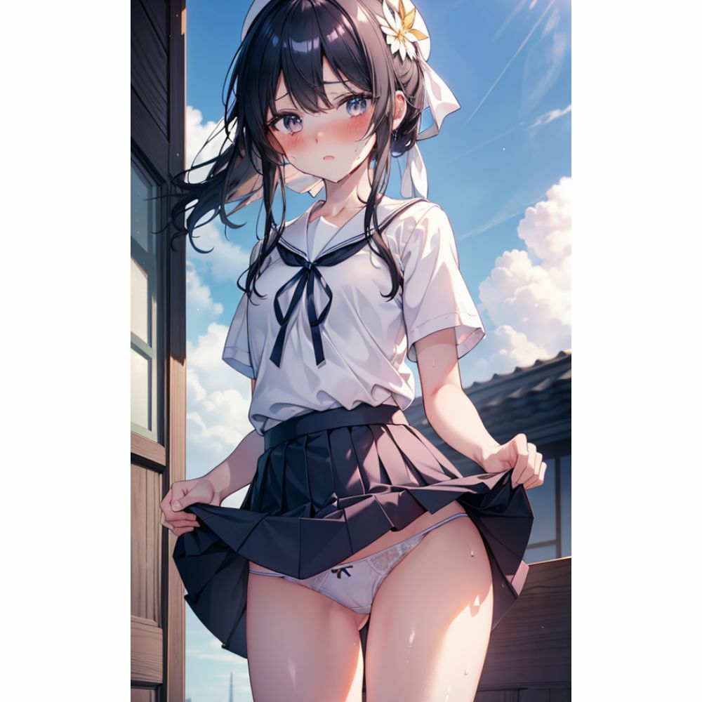 かわいい女の子がスカートをめくってパンツを見せてくれる サンプル9ページ目