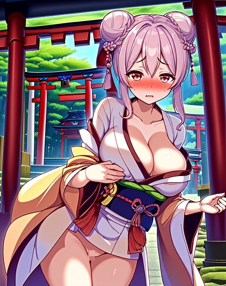巨乳巫女 サンプル5ページ目