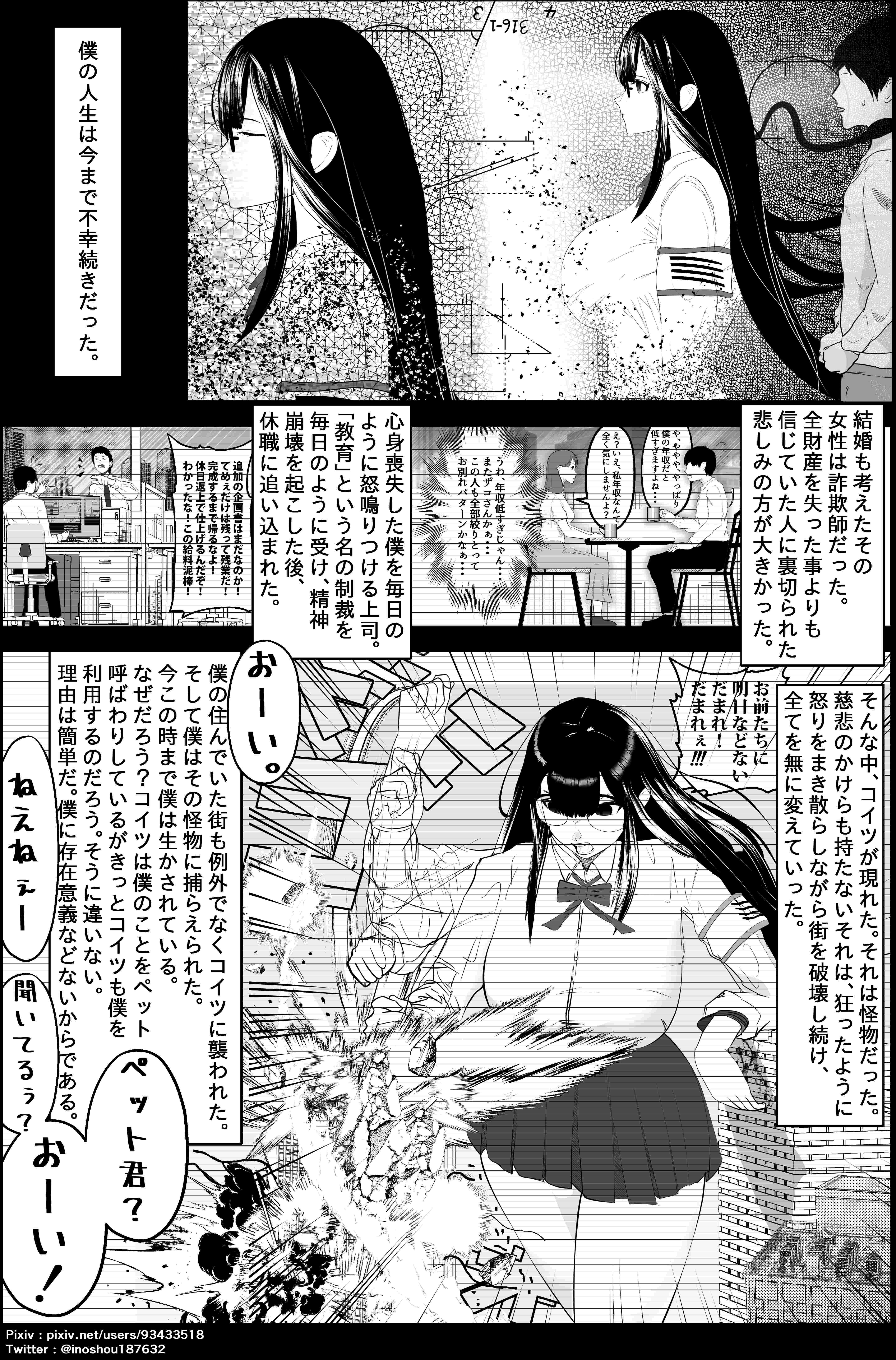 全てを失った僕が、全てをぶっ潰したい怪物女のペットにされたお話。【通常サイズ版】 サンプル4ページ目