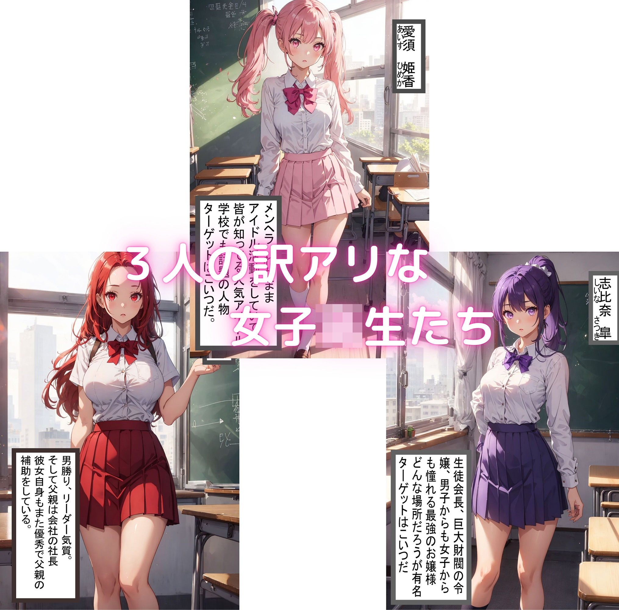 3人の訳アリ女子校生を●す話【アイドル・生徒会長・社長令嬢編】 サンプル1ページ目