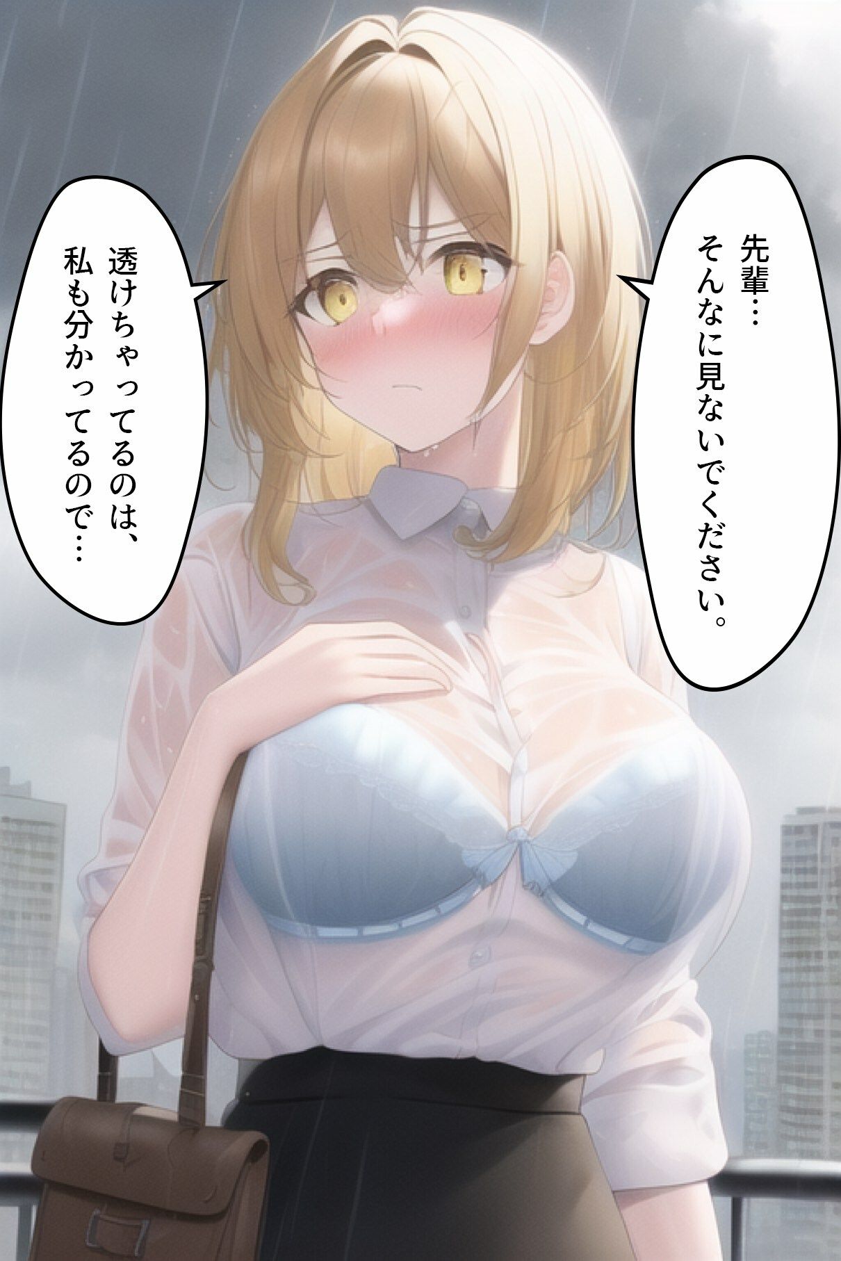 びしょ濡れになったマジメな後輩をお風呂に連れ込んだら… - 恥ずかしさが徐々に快楽に変わっていく女の子の話 - サンプル1ページ目