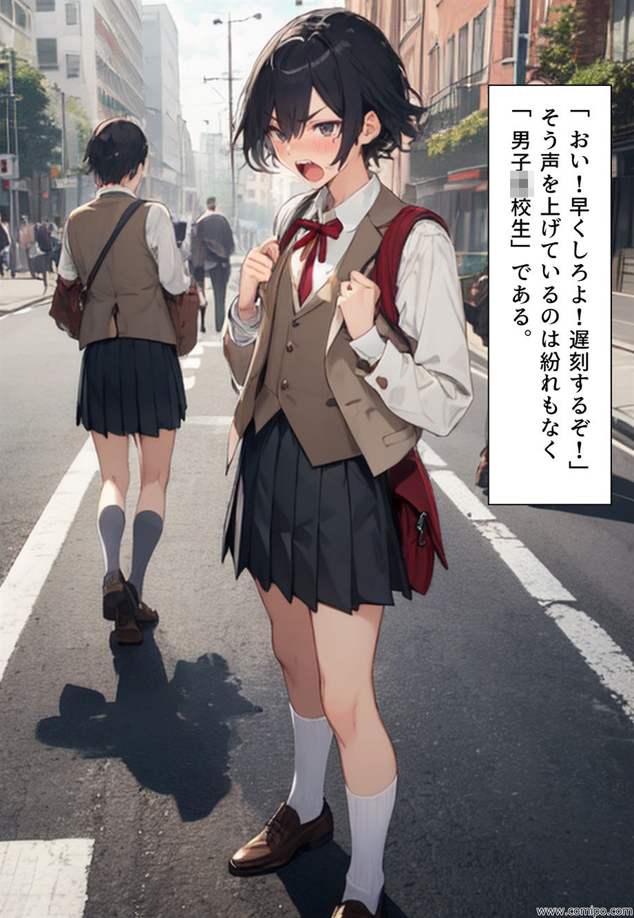 もしもの精 男子の制服が女子の制服に置き換わった女装世界 サンプル1ページ目