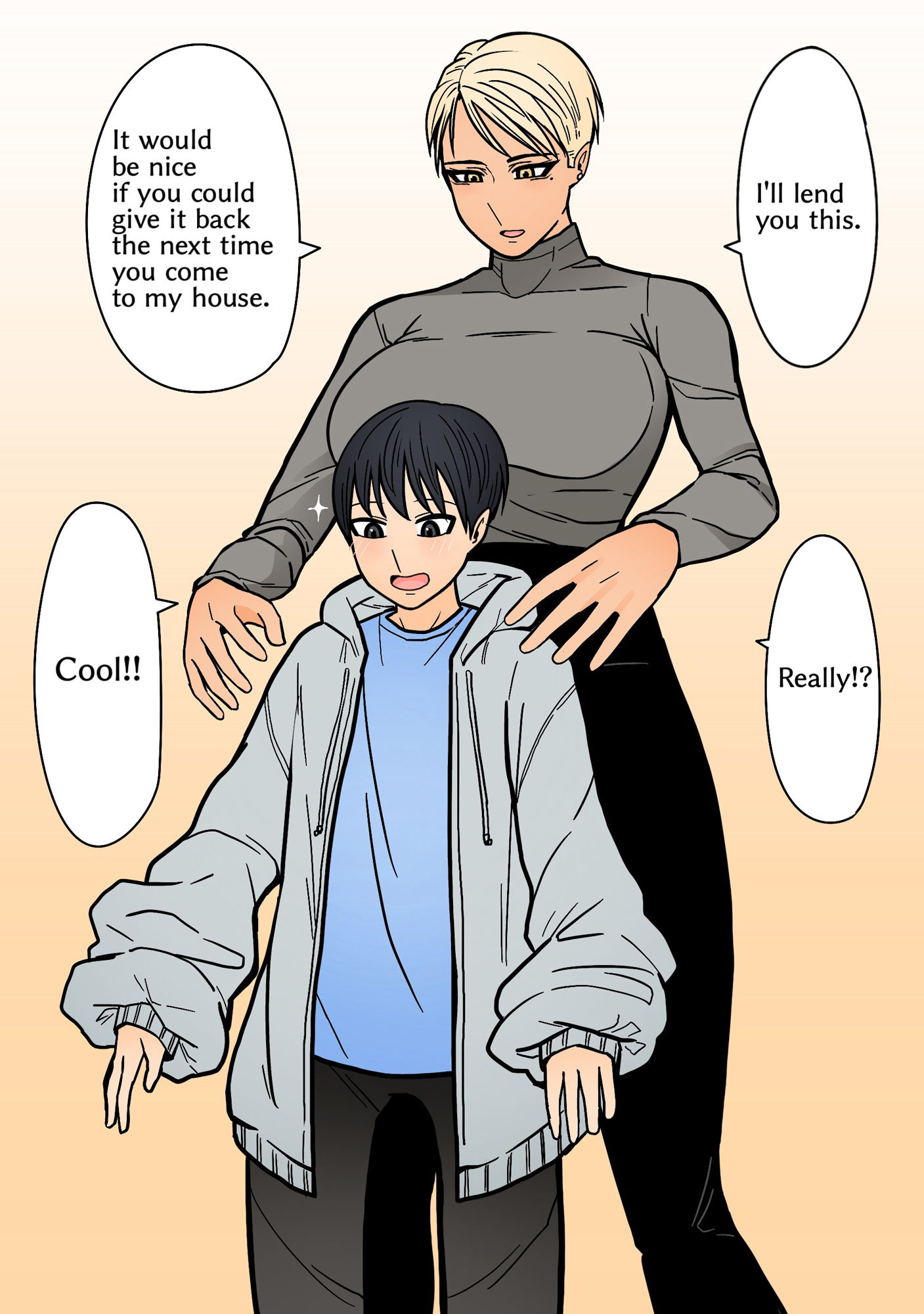 My friend’s older sister， who is tall and handsome， gets involved somehow サンプル3ページ目