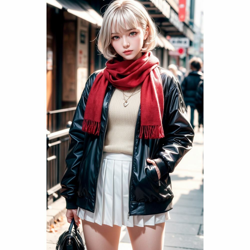 美女と赤いマフラー サンプル1ページ目