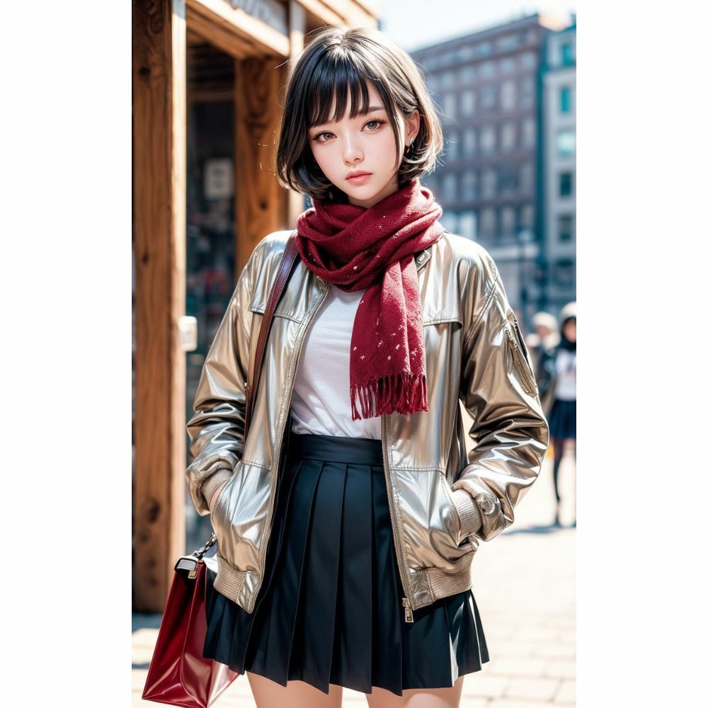 美女と赤いマフラー サンプル2ページ目