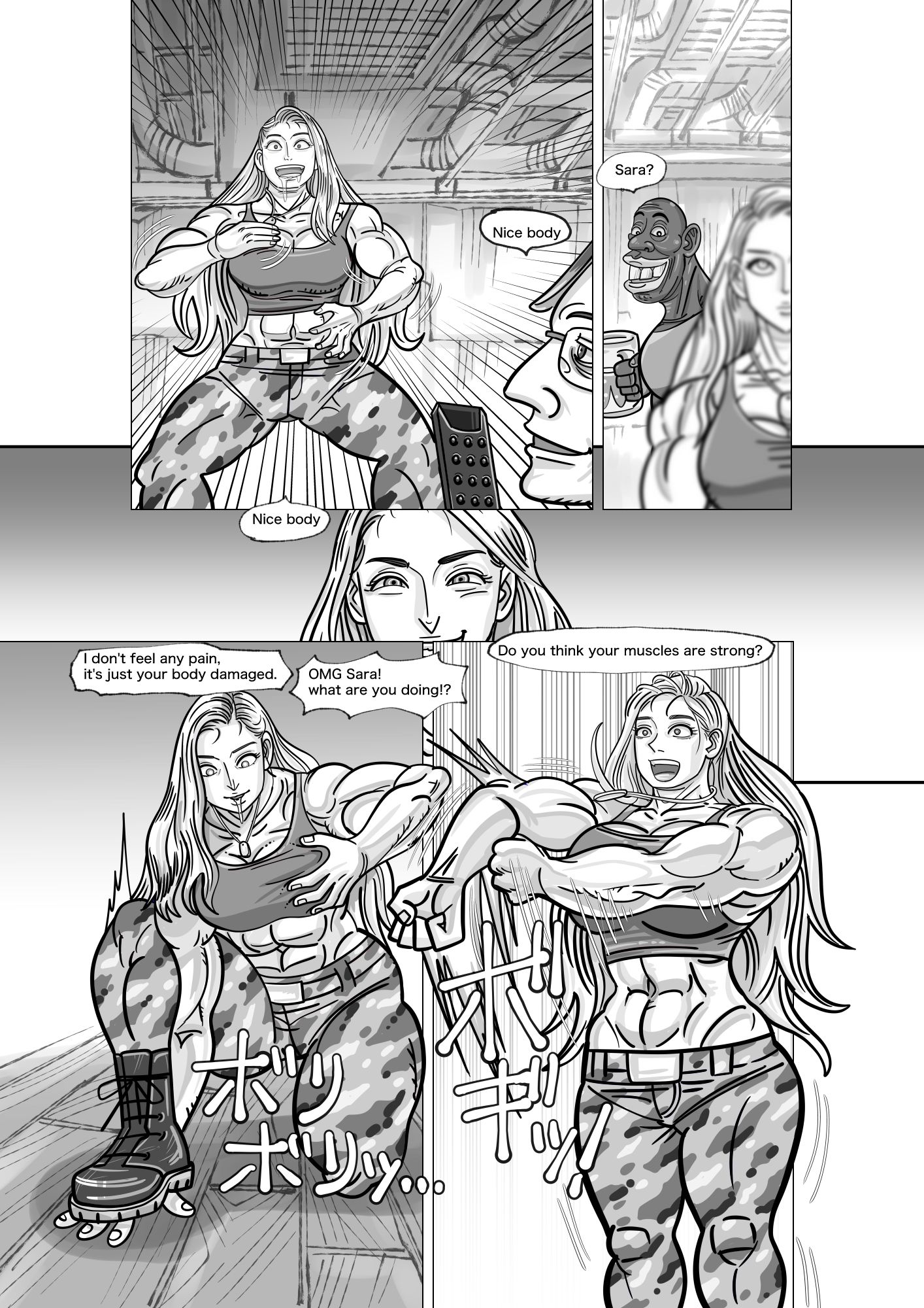 A comic where a female soldier is controlled as she pleases with a remote control 12 pages. サンプル3ページ目