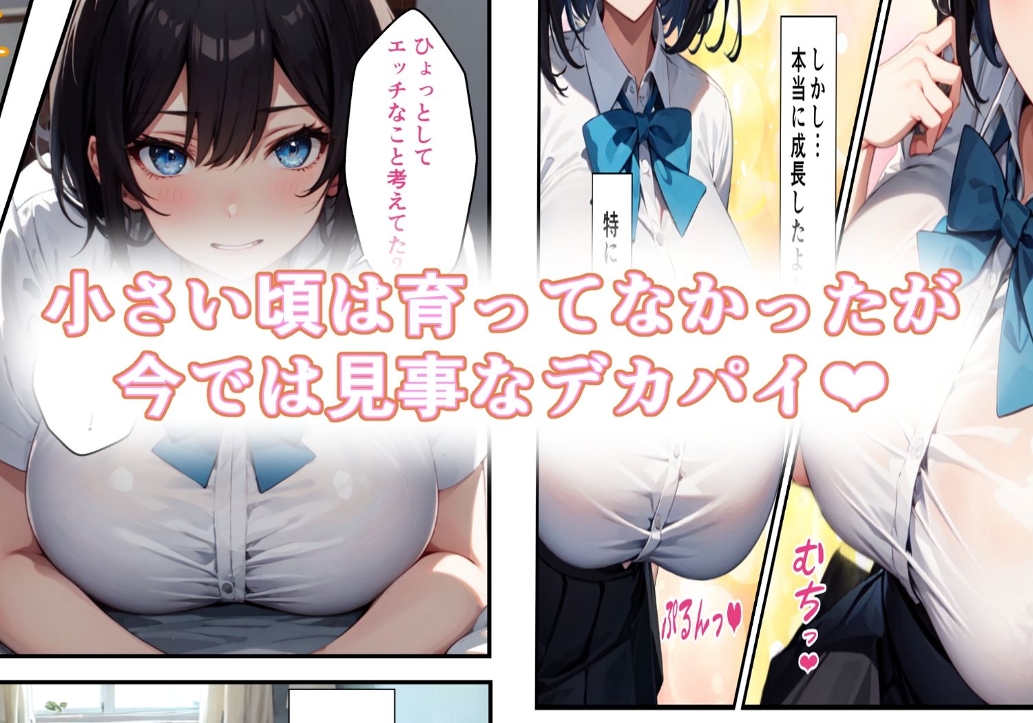 部屋に入り浸るデカ乳娘とHする話 サンプル2ページ目
