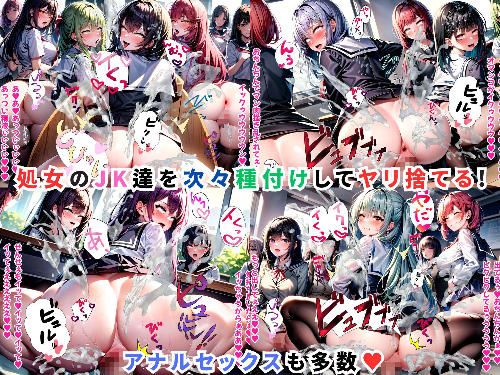 デカ尻ハーレム学園〜ハメてもハメても終わらない巨尻女子校生だらけのハーレム学園生活〜【1ぺージ1コマのマンガ風完全ストーリー】 サンプル7ページ目