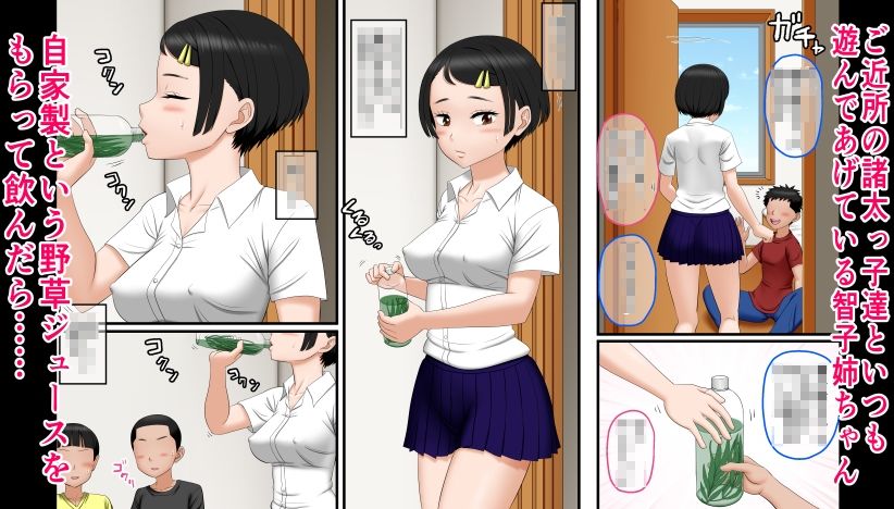 キメセク？調教〜智子姉ちゃんが「ご近所の諸太の間で有名なおねいちゃん♪」になった時の話〜の動くページのみ サンプル1ページ目