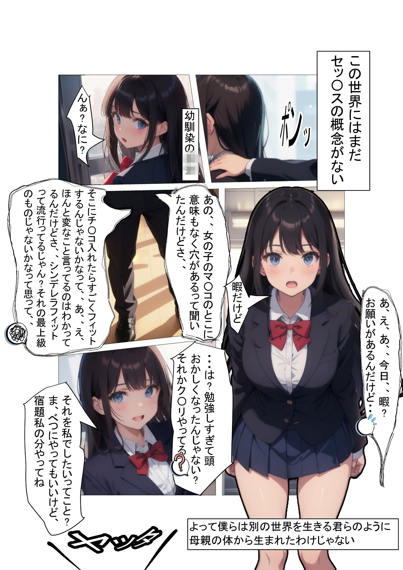 セッ〇スが生まれた日 〜 セッ〇スの概念がない世界でやりまくったら、腹の中から人間が出てきて、政府も医者も大騒動〜 非転生version 第1話 サンプル2ページ目