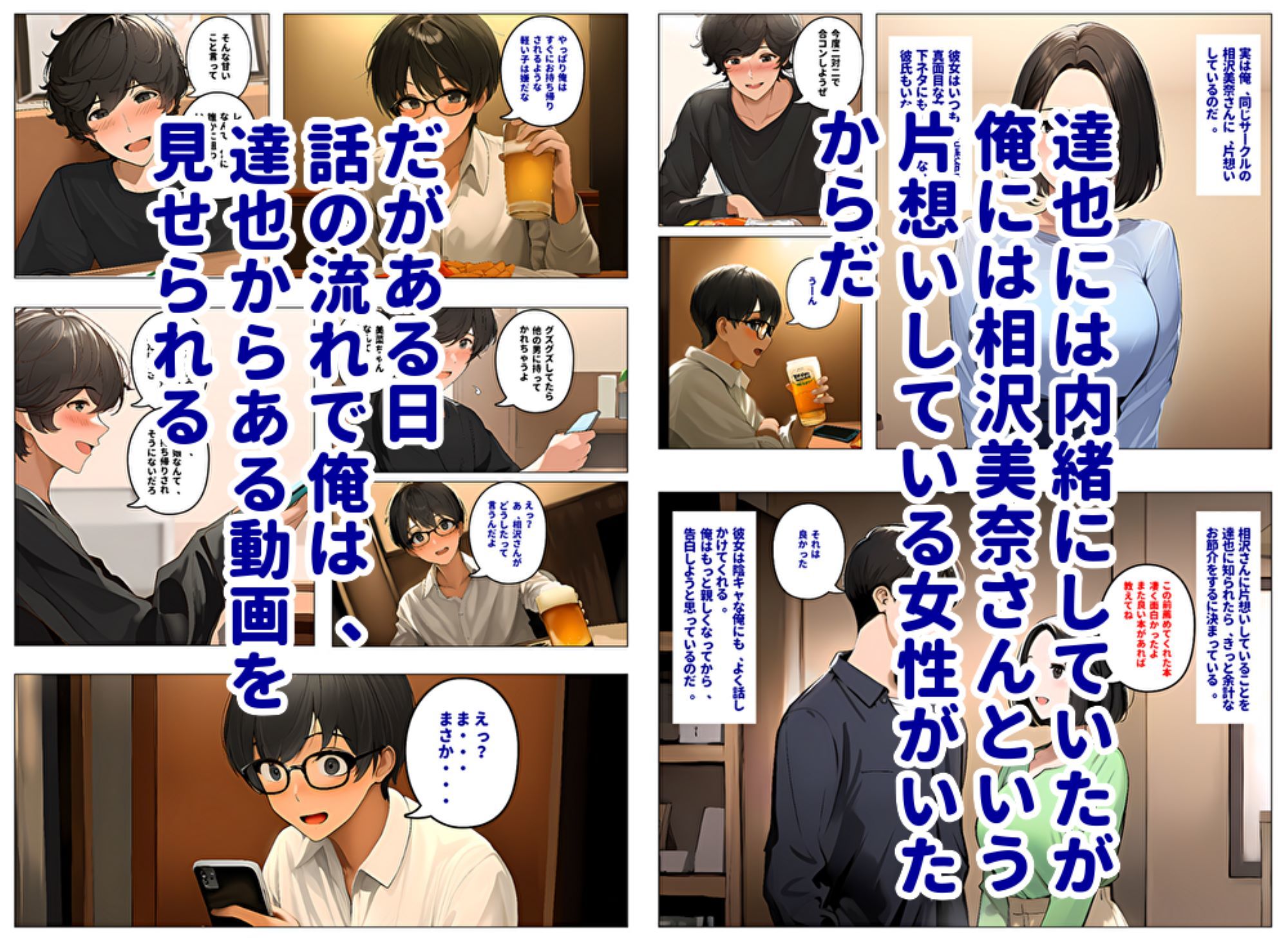 親友のセフレセックス動画に、片想い中の清楚系彼女が出てきた件 サンプル4ページ目