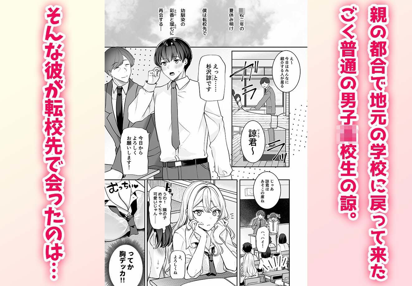 再会した幼馴染と流れで3Pしちゃう話 サンプル1ページ目