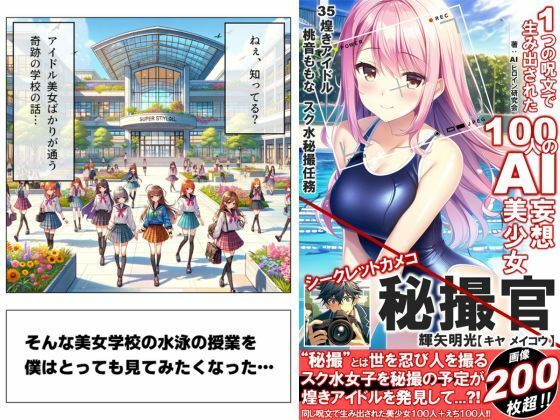 1つの呪文で生み出された100人のAI妄想美少女-35【秘撮官輝矢明光【シークレットカメコ】煌きアイドル桃音ももな秘撮任務編】 サンプル1ページ目