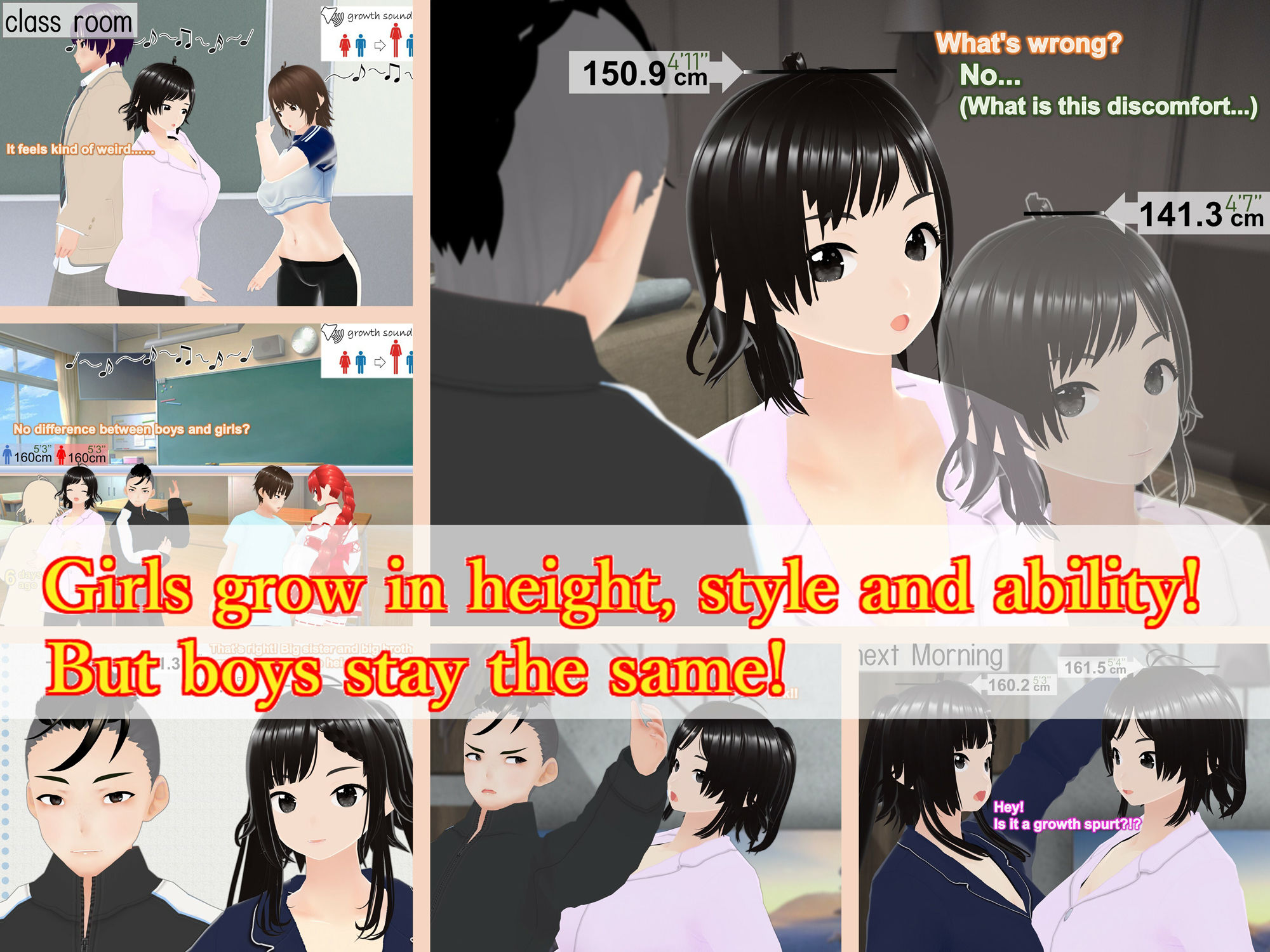 Outgrowing only girls， Overtake boys， Growth sound. Sisters’ Ascent Arc サンプル1ページ目