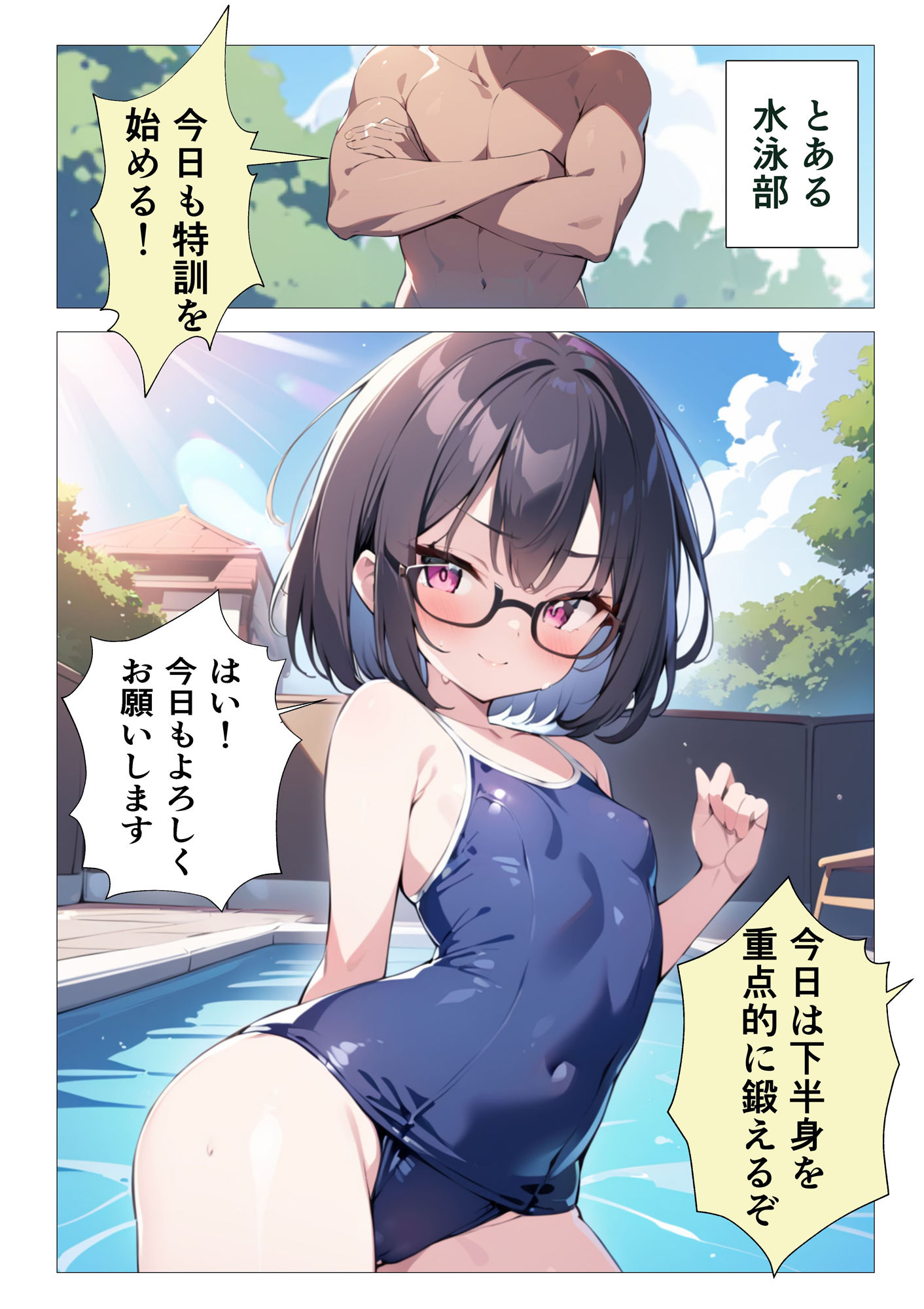 スク水女子をバックから突き続ける教育的指導 vol1 サンプル1ページ目