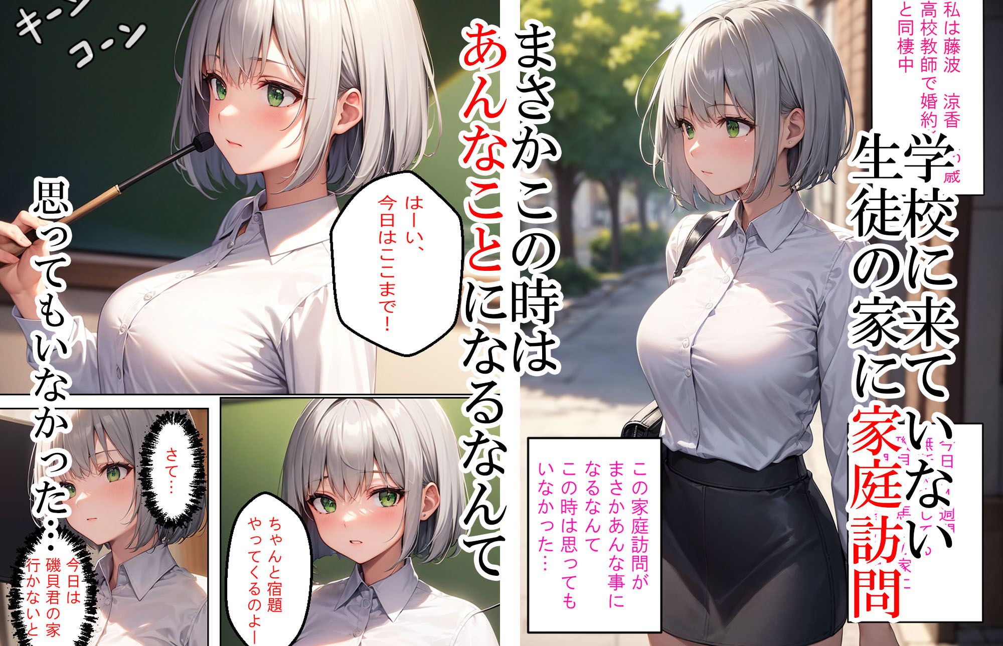 4週間学校に行ってなかったら担任教師と同級生2人とエッチできちゃった サンプル1ページ目