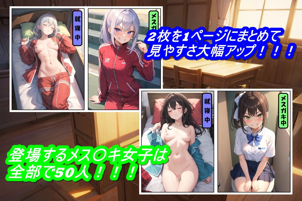 【2コマ漫画】どんなに生意気なメス〇キ女子でも寝ているときの寝顔は天使 サンプル1ページ目