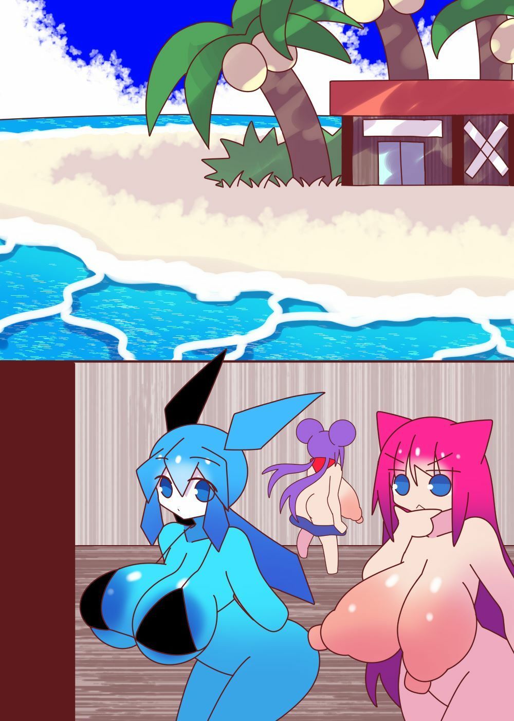 母乳猫娘PUSSYサマースペシャル母乳だ！SEXだ！！合体だ！！！ サンプル1ページ目
