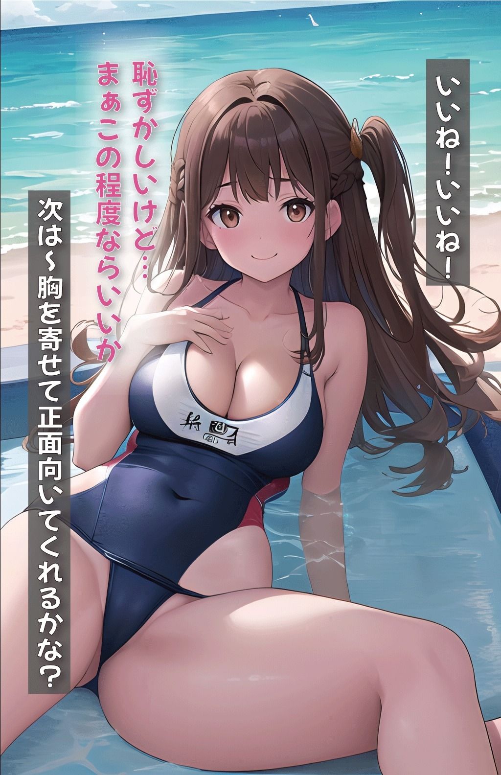 水原千鶴とスク水学校プレイ サンプル4ページ目