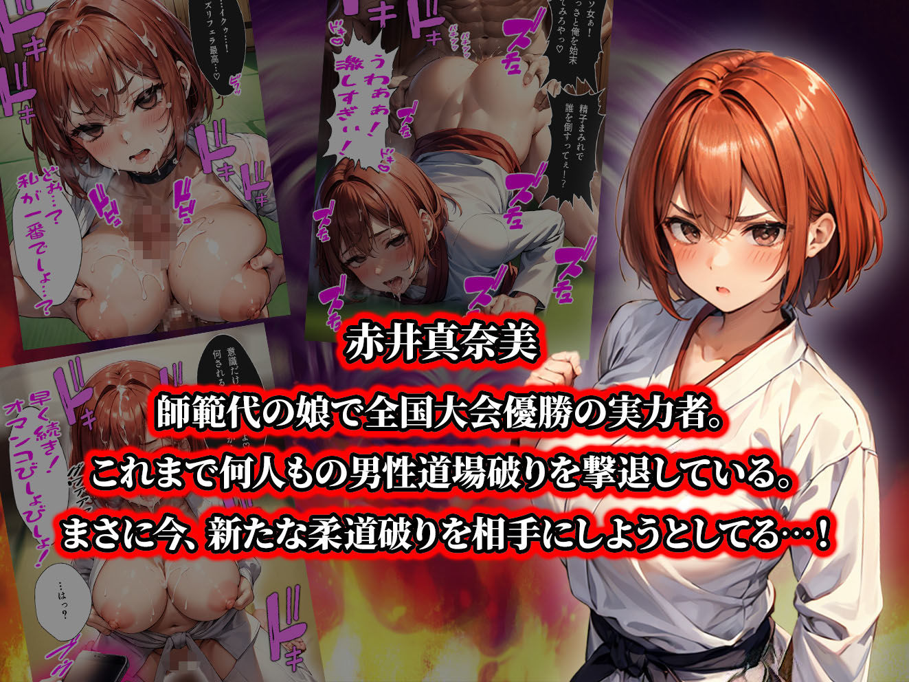 負けたら即中出しセックス催●アプリでなすすべなく敗北し、メス豚堕ちする3人の柔道少女達の話【セリフ付き】 サンプル4ページ目