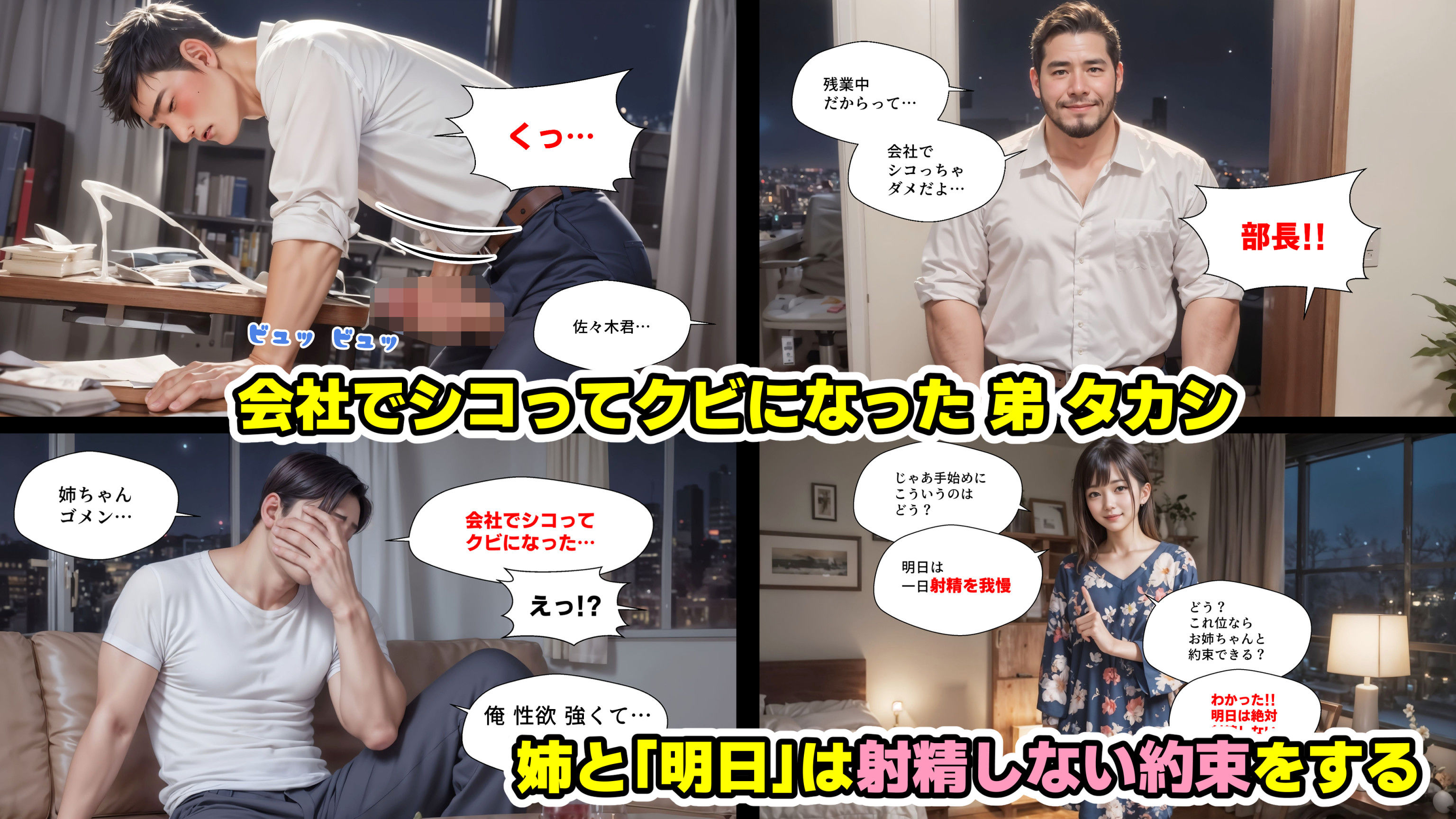 暴発顔射 弟の射精管理失敗で近親相姦中出しSEXする姉【4Kマンガ＋写真集】 サンプル1ページ目