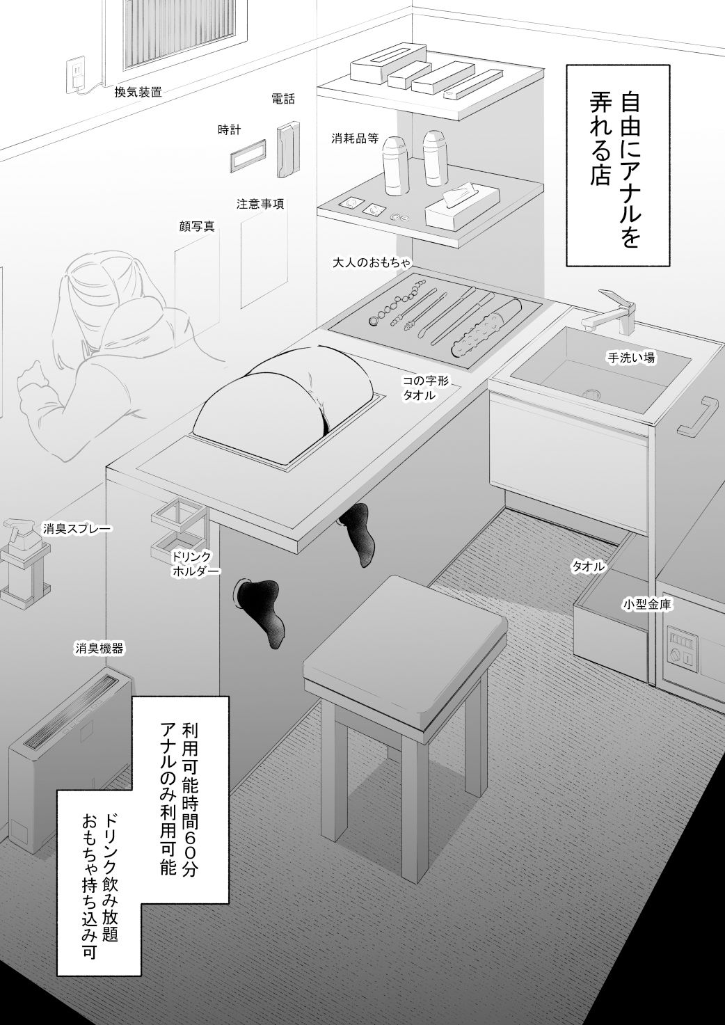 自由にアナルを弄れるお店 サンプル1ページ目