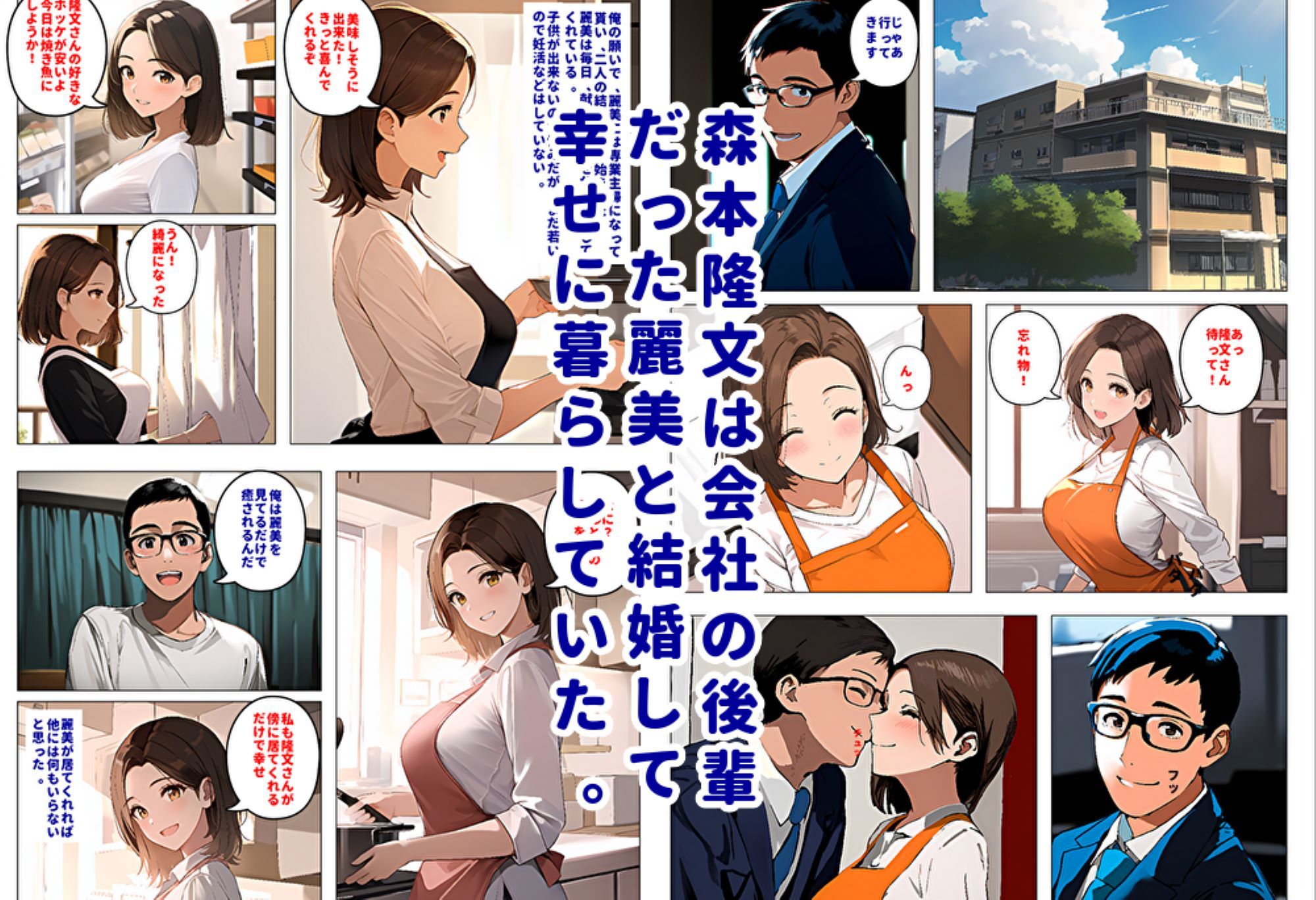 間男の提案に乗って不倫現場を目撃したら、最愛の妻が土下座してセックスのお願いをした。 サンプル1ページ目