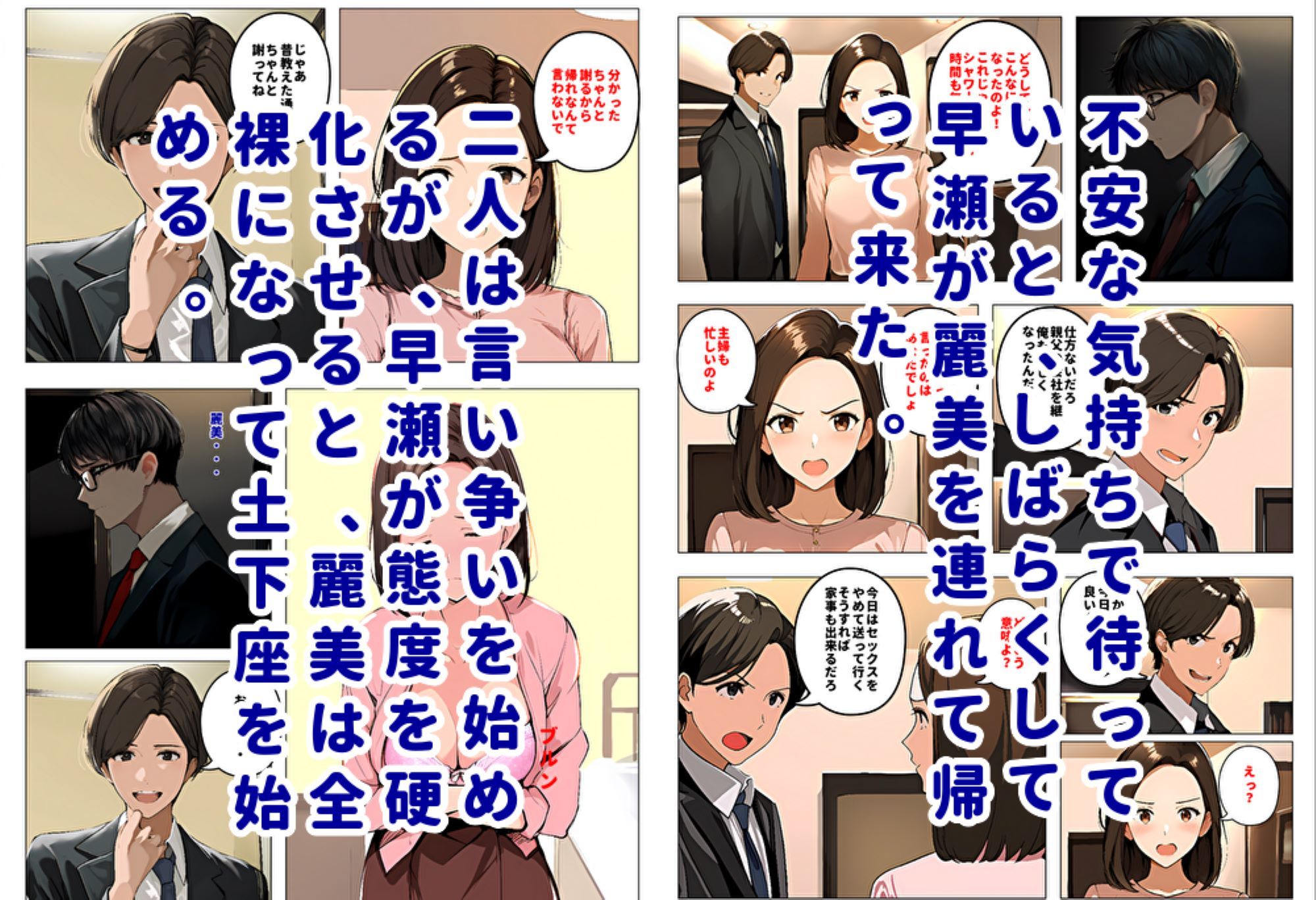 間男の提案に乗って不倫現場を目撃したら、最愛の妻が土下座してセックスのお願いをした。 サンプル5ページ目