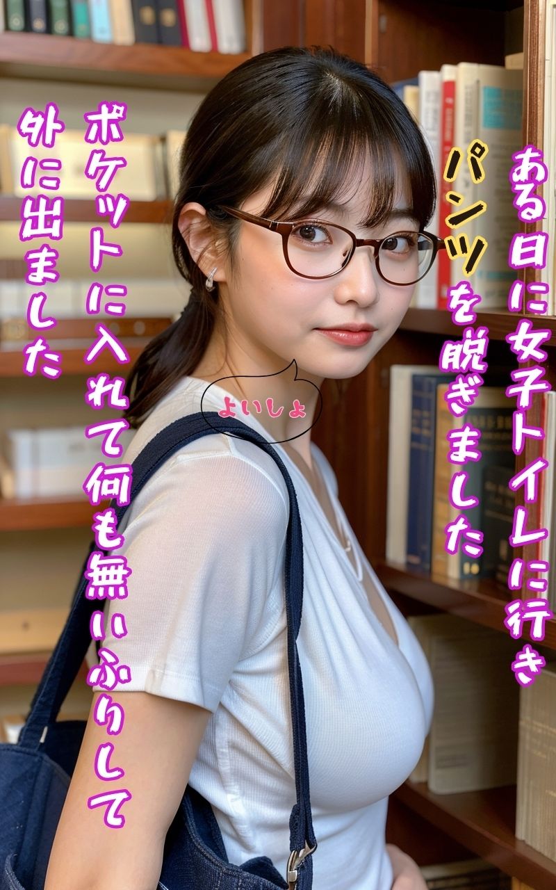 図書館で内緒で××することに虜になった私の体験 サンプル4ページ目