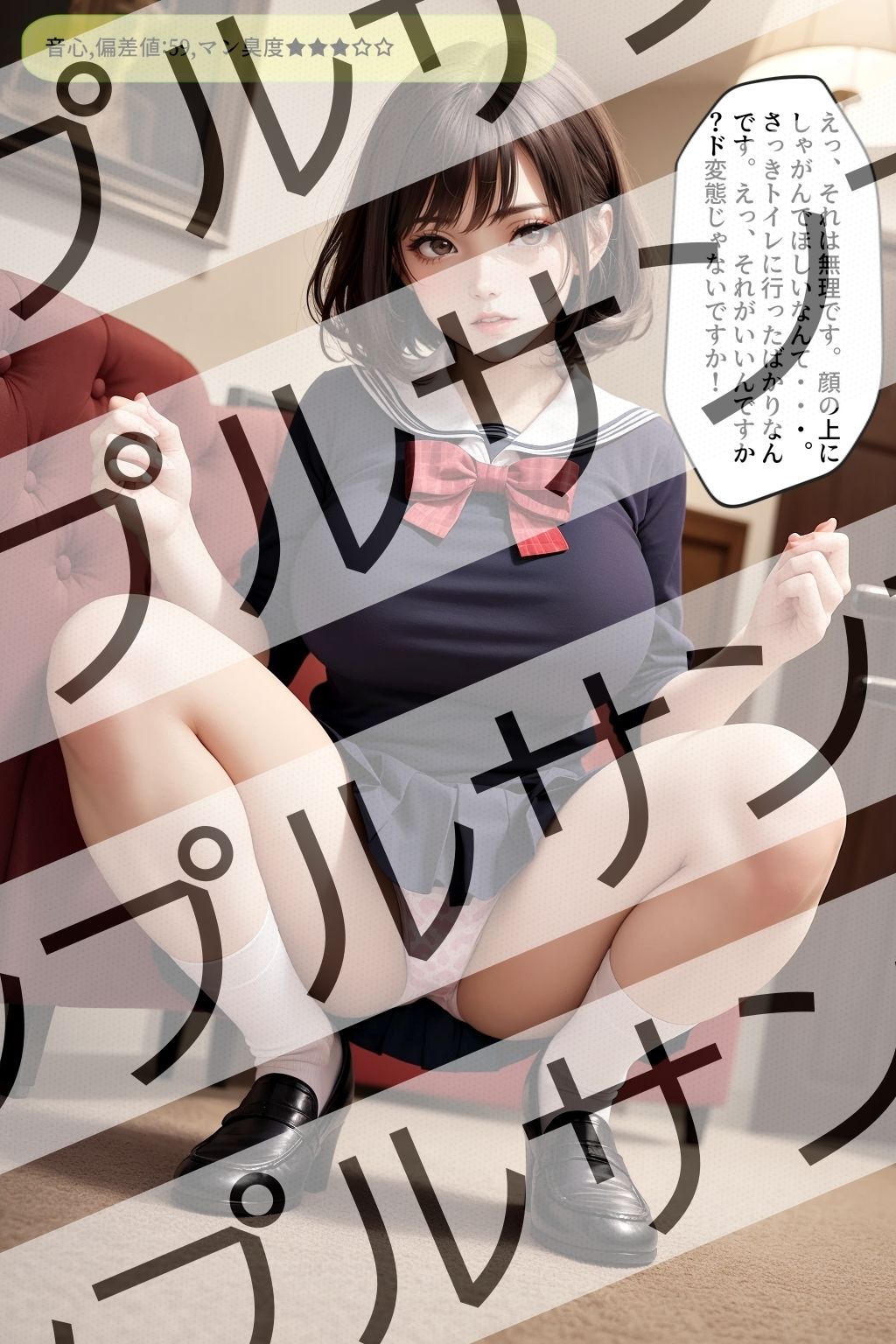 上から目線のセーラー服JKのしゃがみパンチラ vol.1 サンプル1ページ目