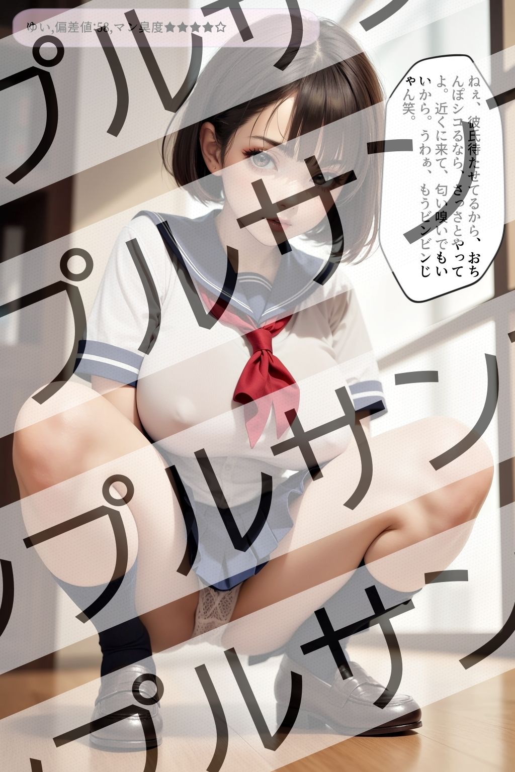 上から目線のセーラー服JKのしゃがみパンチラ vol.1 サンプル2ページ目
