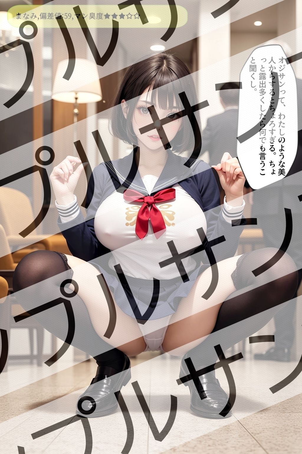 上から目線のセーラー服JKのしゃがみパンチラ vol.1 サンプル5ページ目