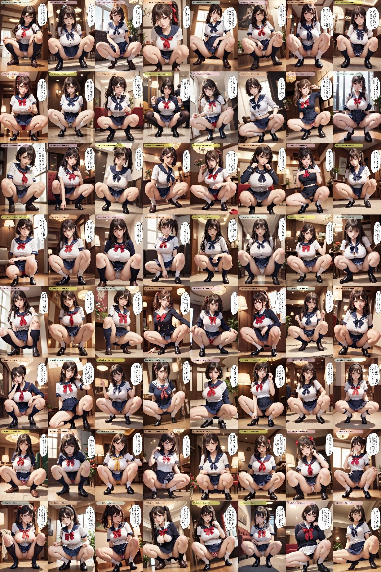上から目線のセーラー服JKのしゃがみパンチラ vol.1 サンプル9ページ目