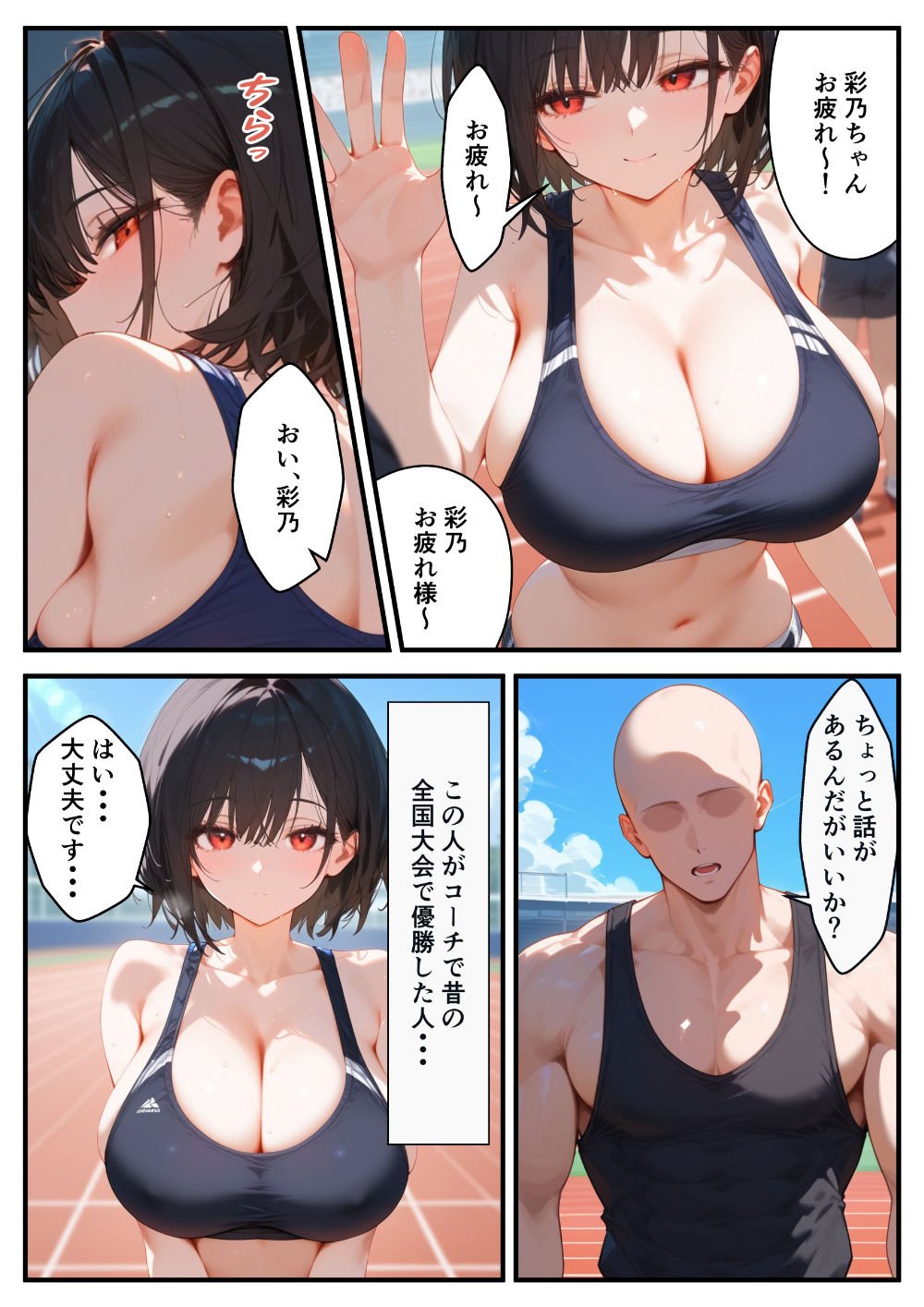 陸上女子の彼女が寝取られる話 サンプル3ページ目
