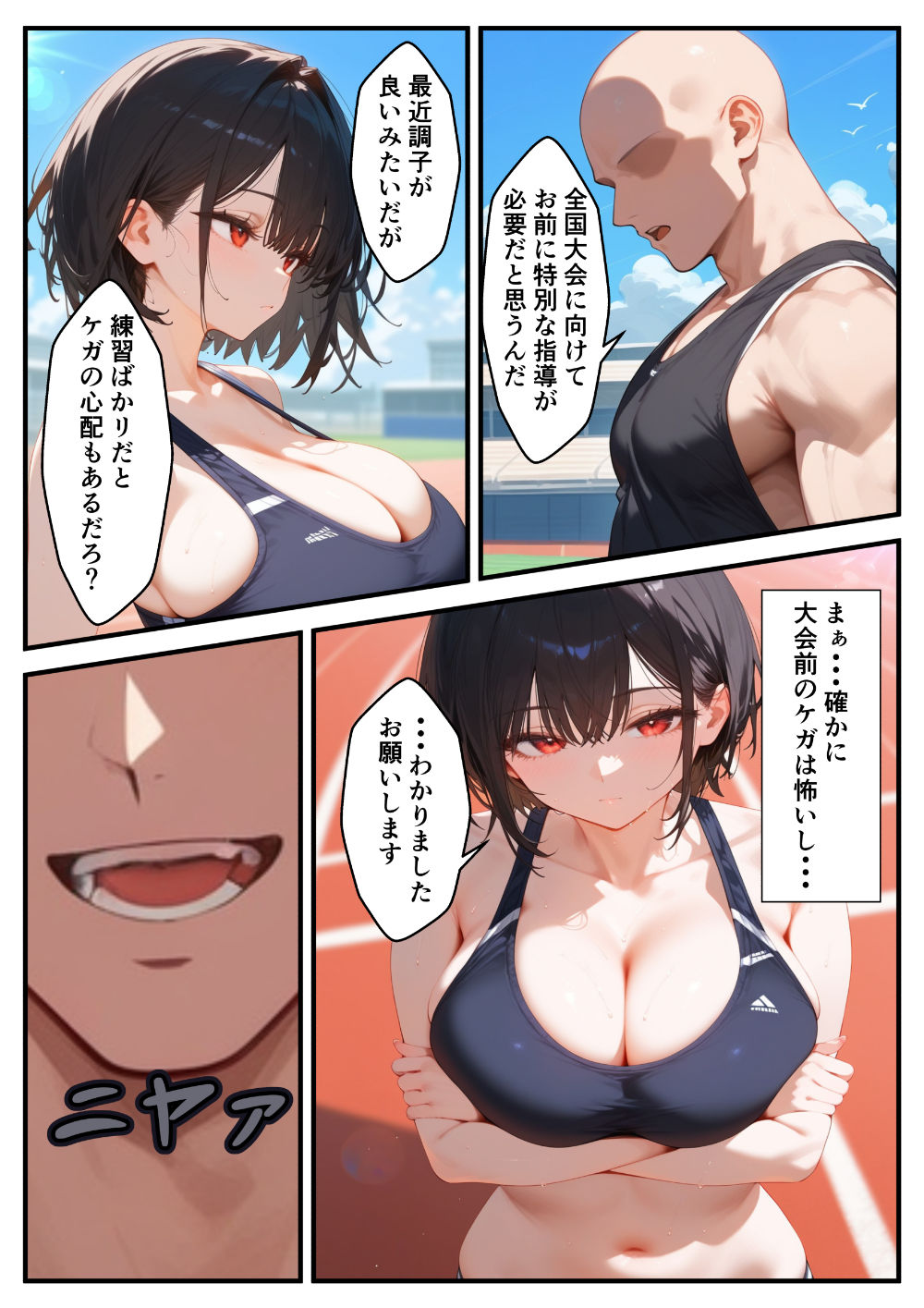 陸上女子の彼女が寝取られる話 サンプル4ページ目