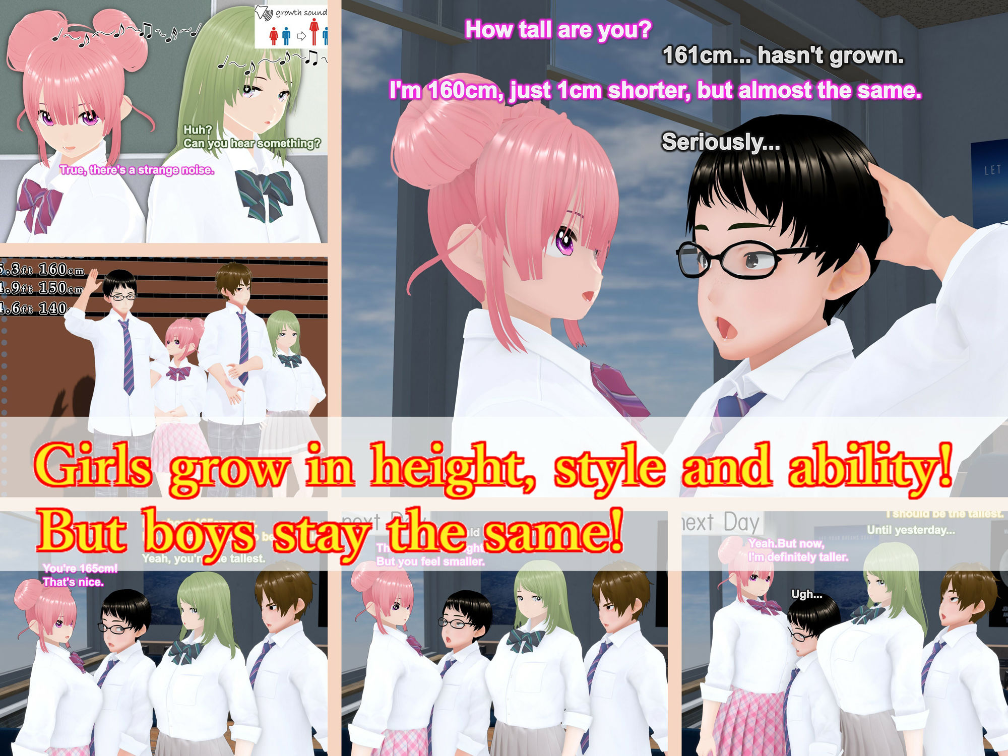 Outgrowing only girls， Overtake boys， Growth sound. Classmate Arc サンプル1ページ目
