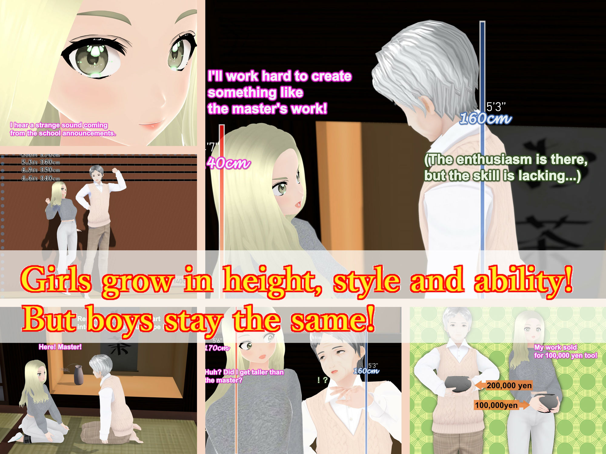 Outgrowing only girls， Overtake boys， Growth sound Clay Modeling Arc サンプル8ページ目