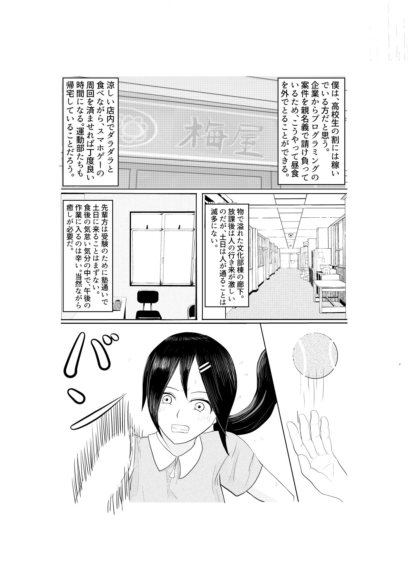 【漫画版】熱中症で倒れていたテニス部女子を脅して○す話 サンプル2ページ目