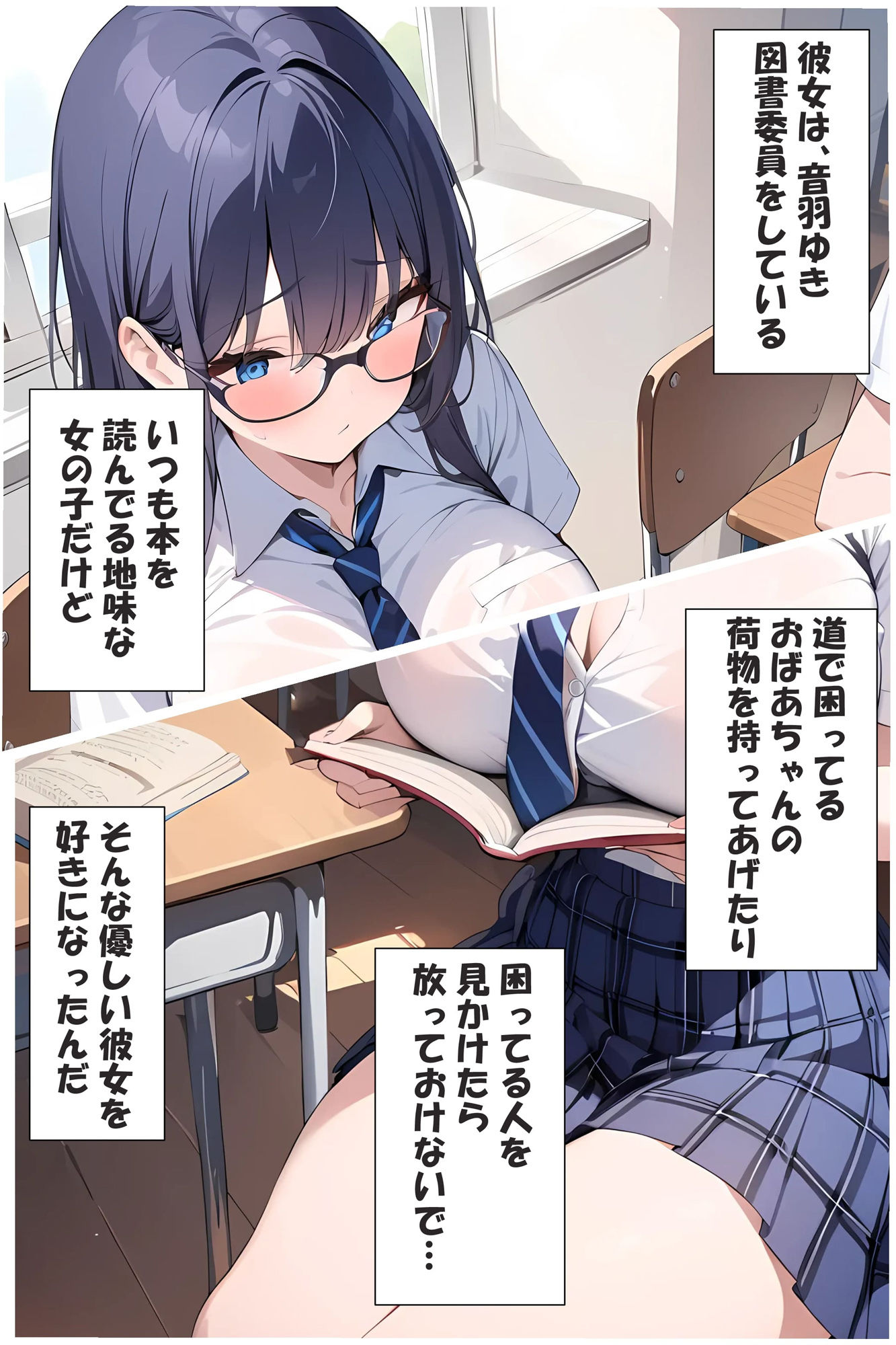 地味子ちゃんが巨乳でめちゃくちゃエロかった話 サンプル2ページ目