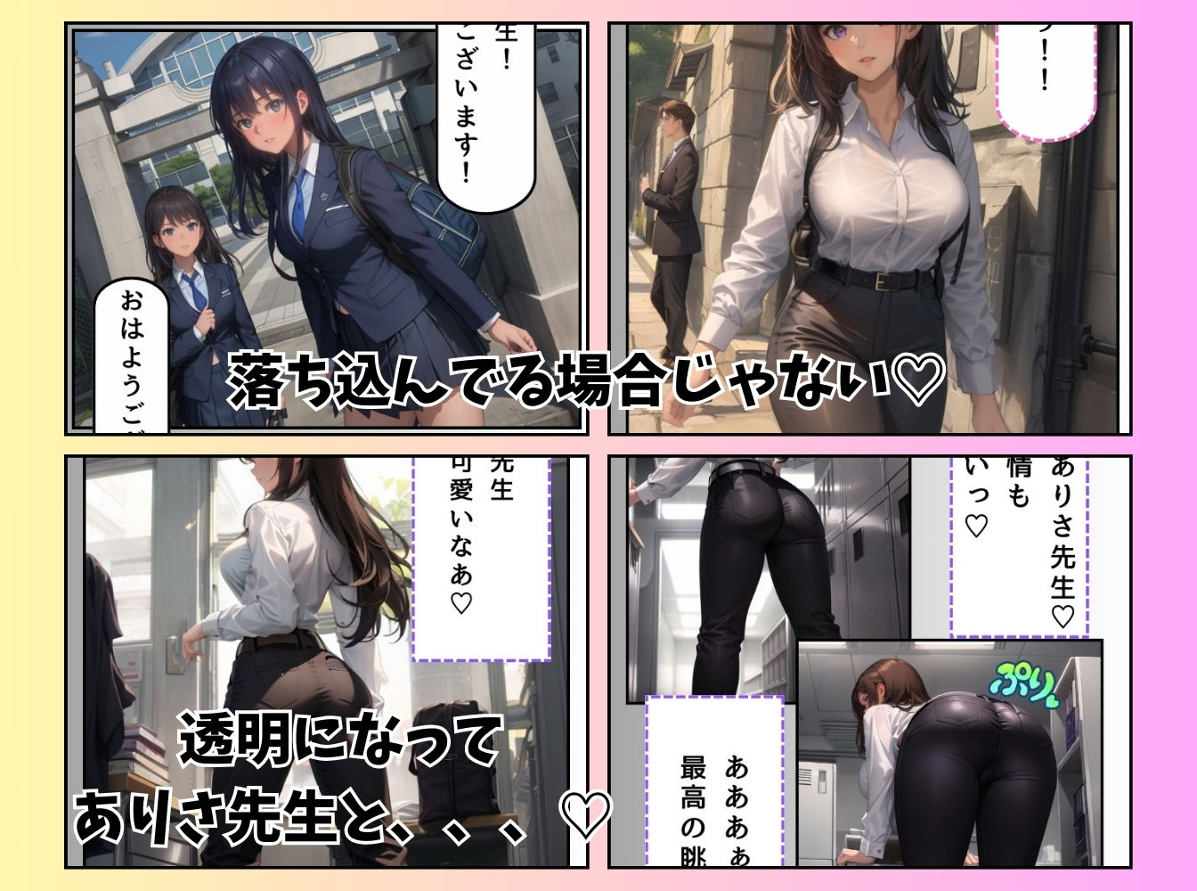 透明おじさんに襲われた女教師 サンプル5ページ目