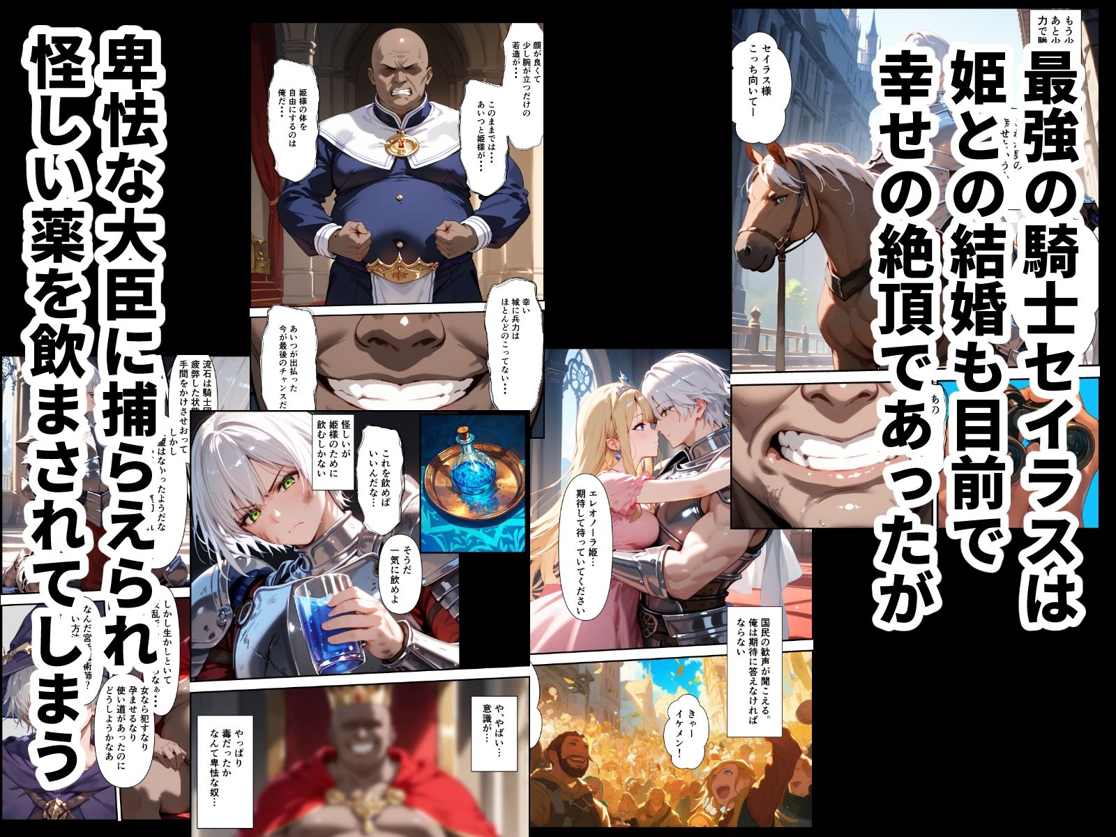 最強の騎士団長が女体化させられて最弱の雌に堕ちる話 サンプル1ページ目