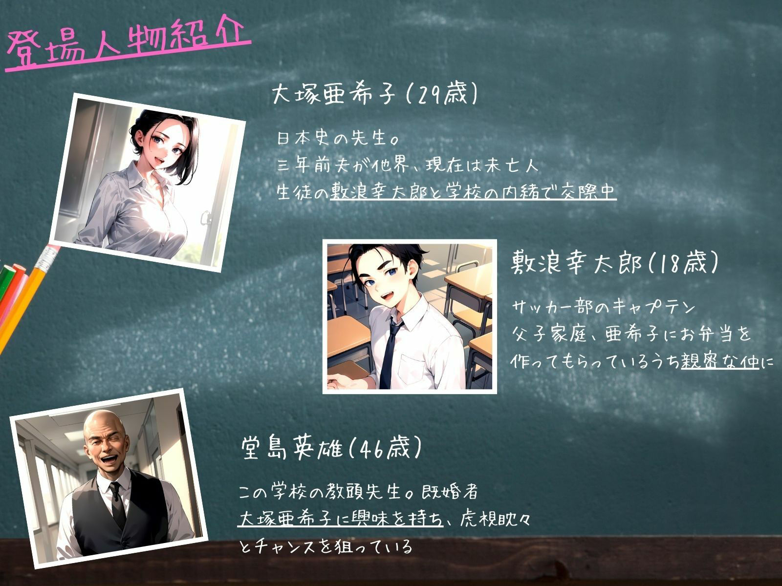 未亡人教師（上巻）大好きな先生が教頭の愛人に堕ちていた件 サンプル1ページ目