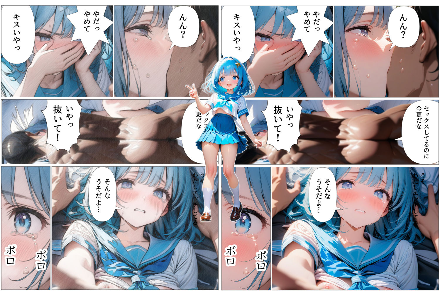 異世界転移した美少女がモブ男に負ける漫画 サンプル8ページ目