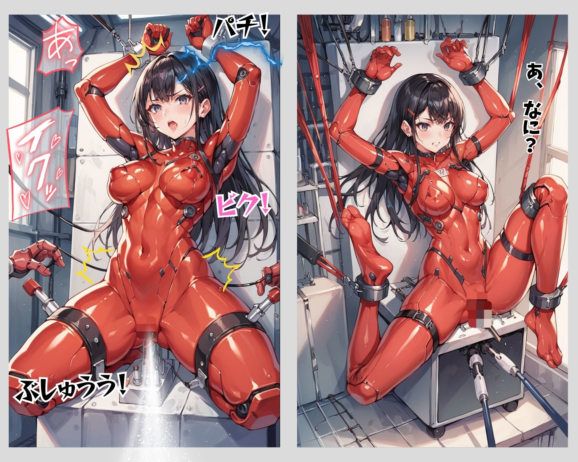 【フルカラーコミック】敗北したラバースーツヒロイン 〜実験体にされた女たち〜【AIイラスト】 サンプル8ページ目