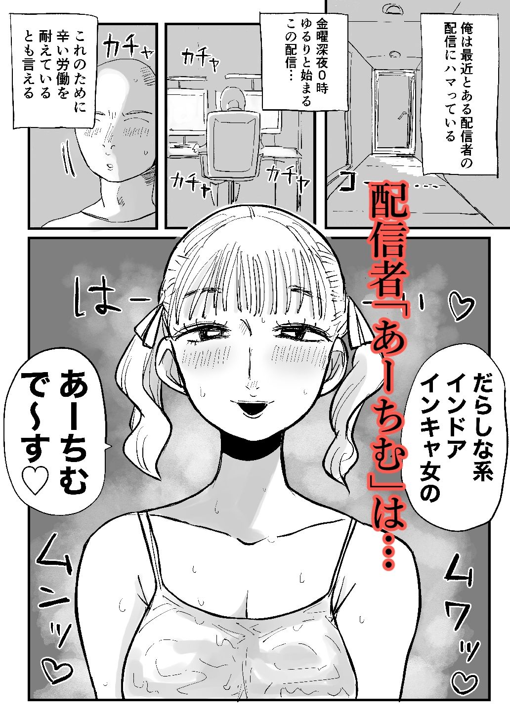 汗だく美人配信者のお部屋に招かれたら本気で全身嗅ぎまくるしかないっ！ サンプル1ページ目
